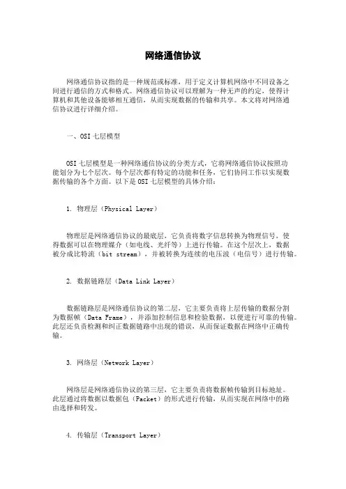 网络通信协议