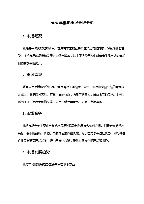 2024年枇杷市场环境分析