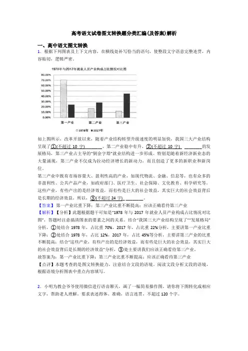 高考语文试卷图文转换题分类汇编(及答案)解析