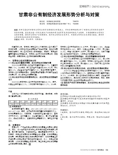 甘肃非公有制经济发展形势分析与对策