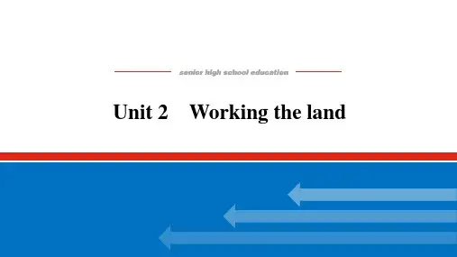 2023年高考英语总复习第一部分教材考点梳理 必修四Unit 2 Working the land