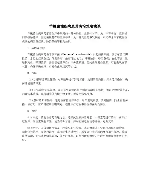 羊梭菌性疾病及其防治策略浅谈