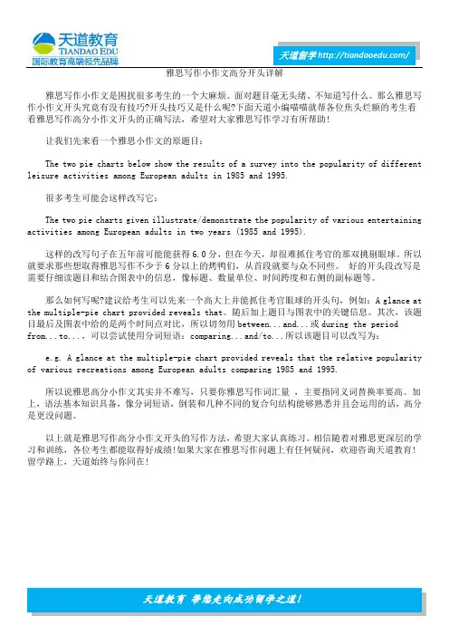 雅思写作小作文高分开头详解
