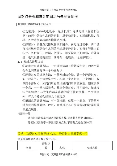 动静密封点说明