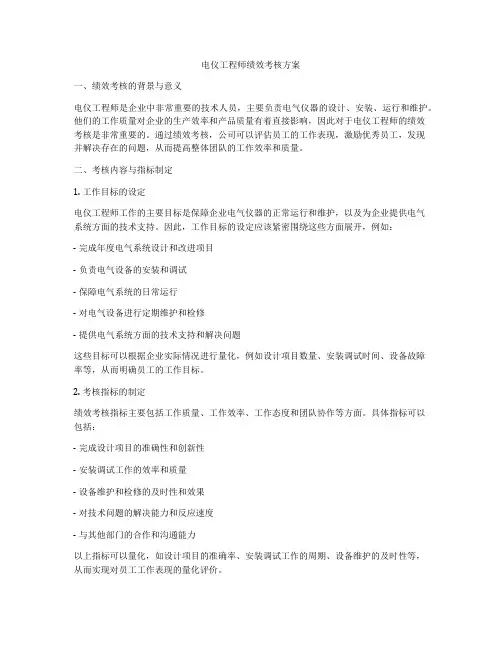 电仪工程师绩效考核方案
