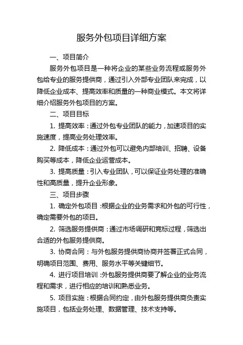服务外包项目详细方案