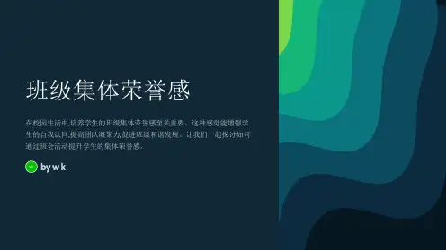 班级集体荣誉感主题班会PPT课件