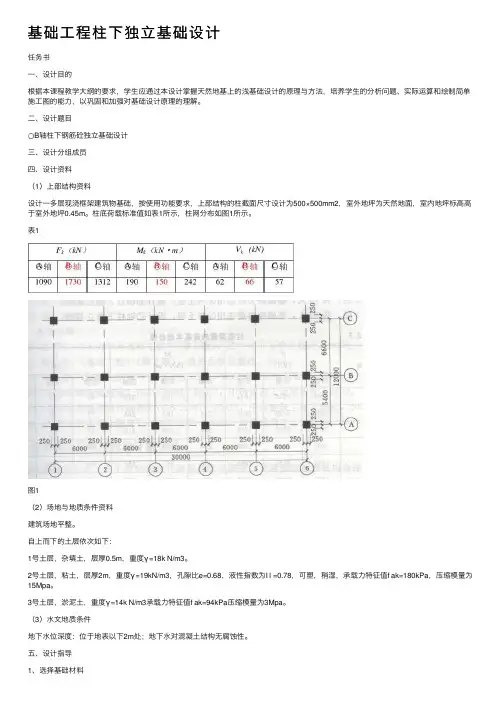 基础工程柱下独立基础设计