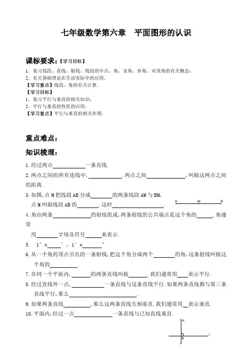 七年级数学-平面图形的认识总复习2 -