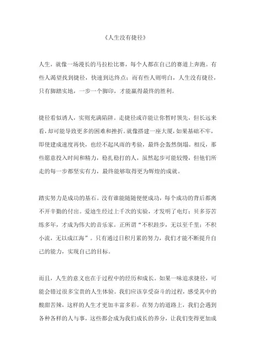 人生没有捷径 作文