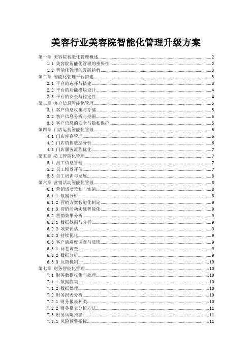 美容行业美容院智能化管理升级方案