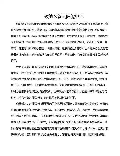 碳纳米管太阳能电池