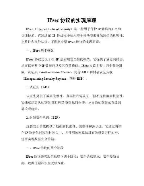 IPsec协议的实现原理