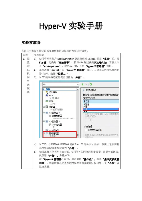 Hyper-V操作手册