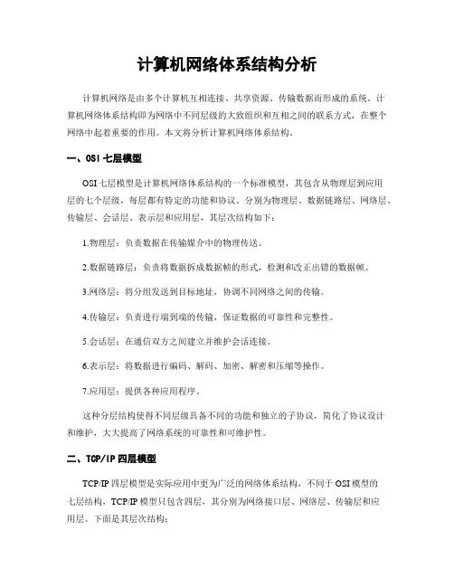 计算机网络体系结构分析