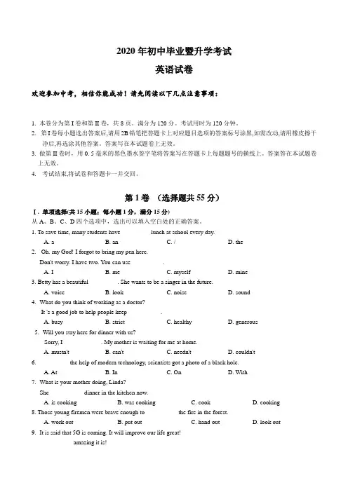 2020年中考英语试题(含解析答案) (13)