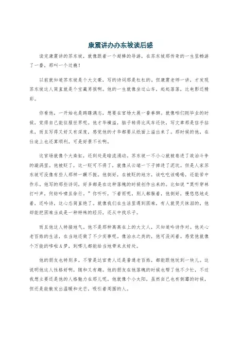 康震讲办办东坡读后感