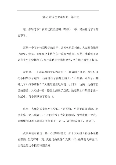 铭记 校园里那美好的一幕作文
