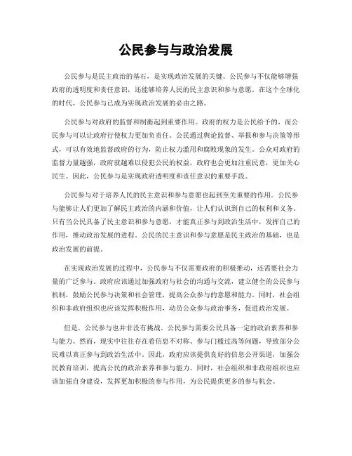 公民参与与政治发展