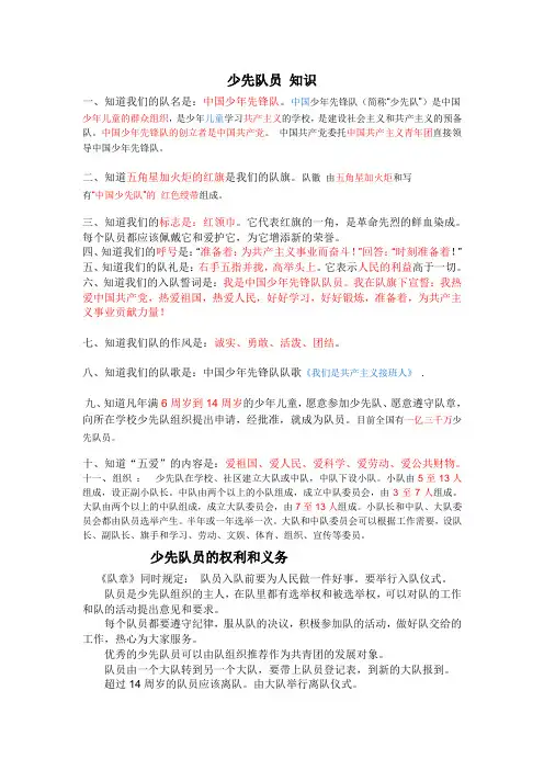 少先队员知识