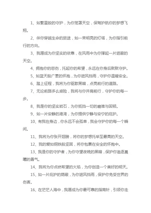形容保驾护航的句子