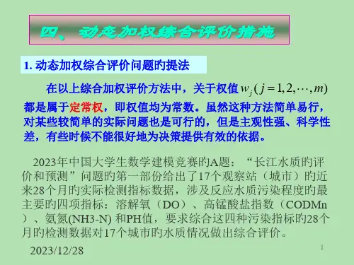综合评价模型动态加权综合评价方法