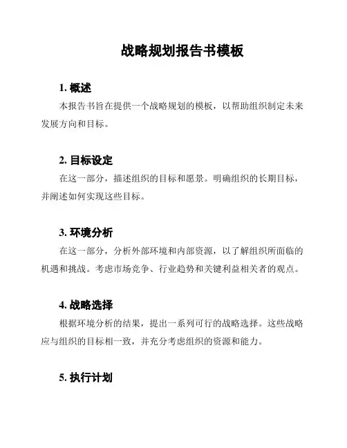 战略规划报告书模板