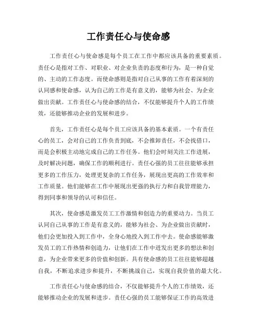 工作责任心与使命感