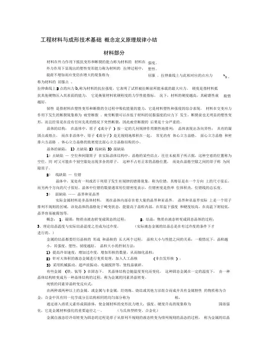 工程材料与成形工艺(机械)期末复习总结
