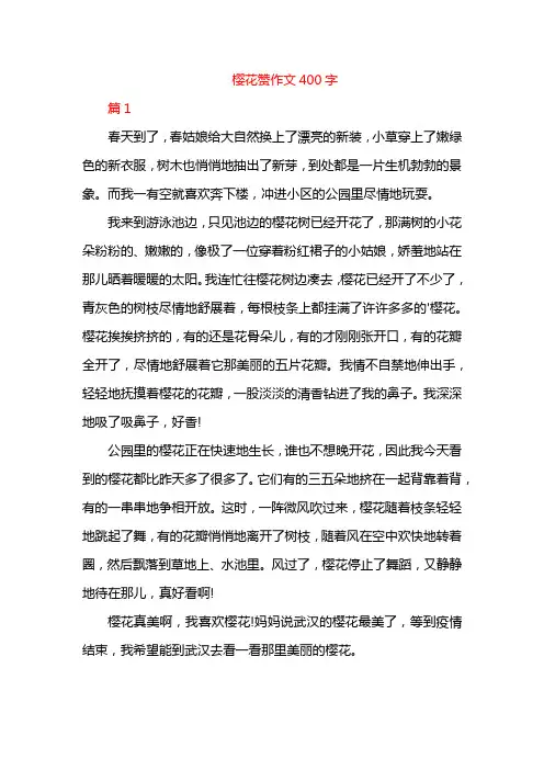 樱花赞作文400字