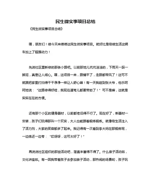 民生微实事项目总结
