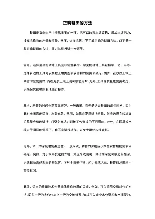 正确耕田的方法