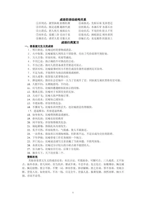 成语的语法结构关系