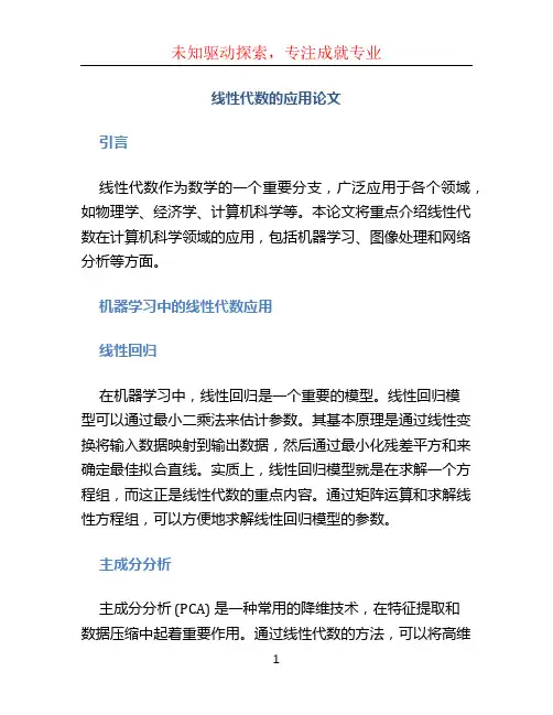 线性代数的应用论文