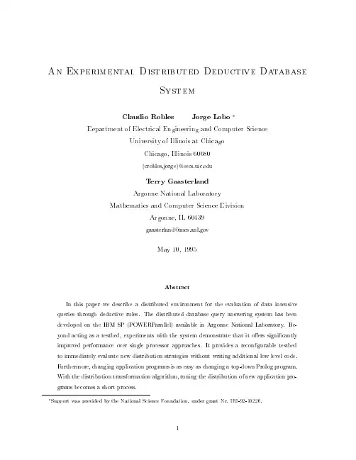 An Experimental Distributed Deductive Database System