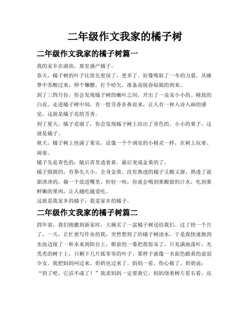 二年级作文我家的橘子树