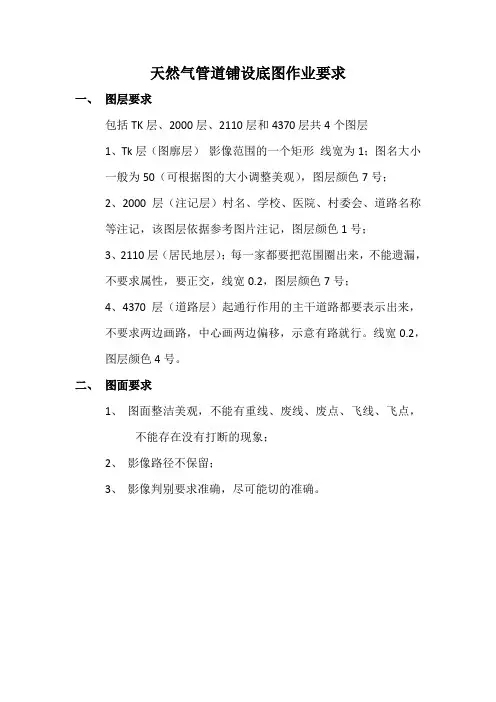 天然气管道铺设底图作业要求