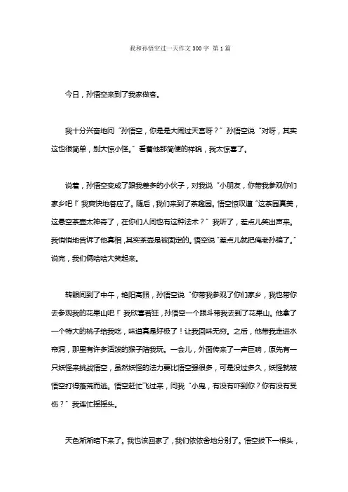 我和孙悟空过一天作文300字(20篇)