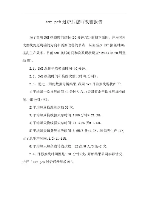 smt pcb过炉后涨缩改善报告