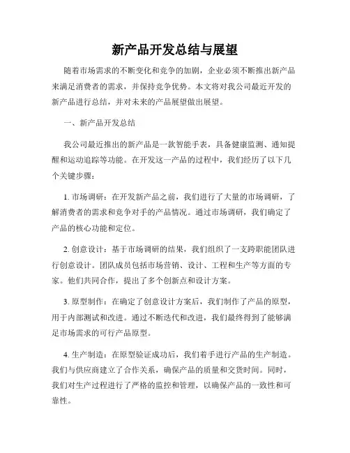 新产品开发总结与展望