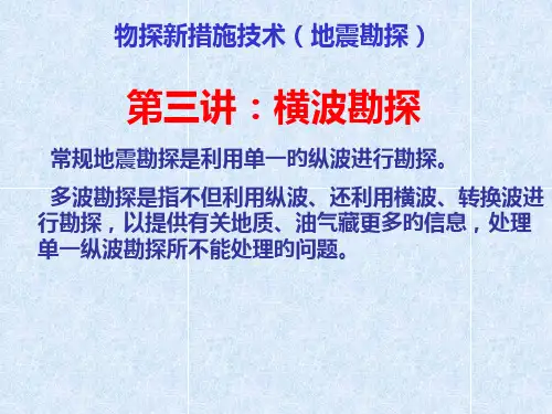 第三讲横波勘探讲解