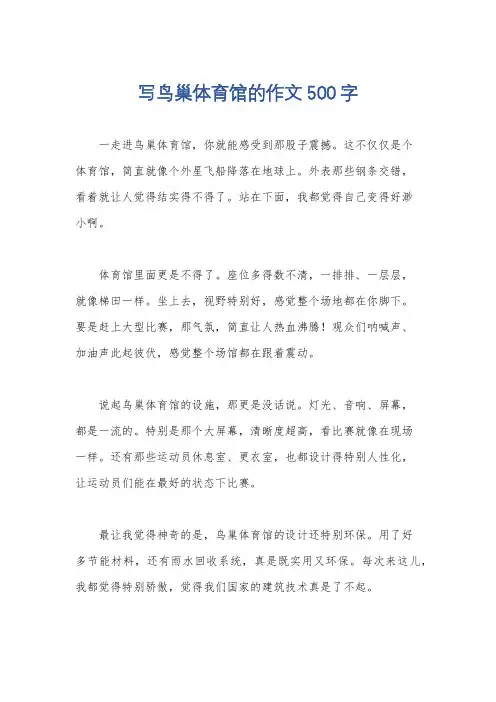 写鸟巢体育馆的作文500字