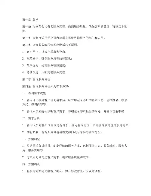 咨询服务流程管理制度