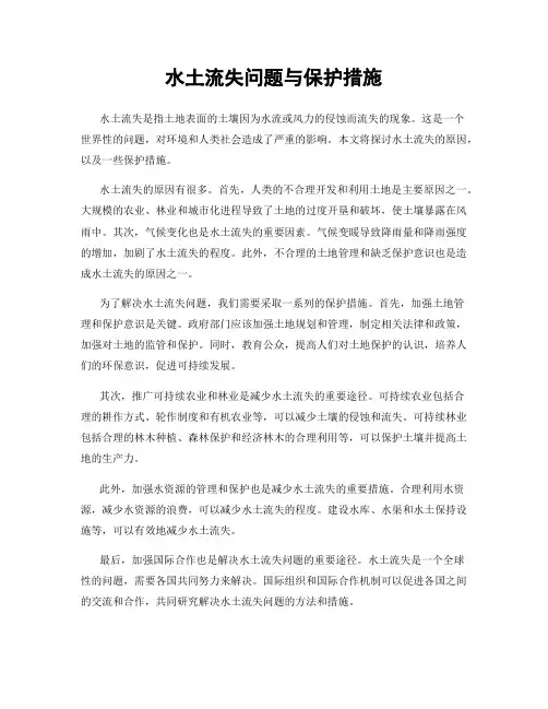 水土流失问题与保护措施