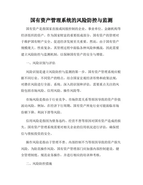 国有资产管理系统的风险防控与监测