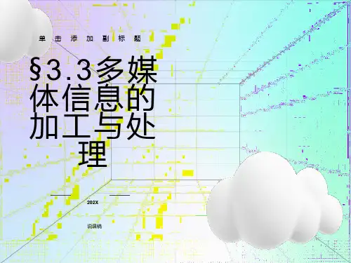 多媒体信息的加工与处理说课稿