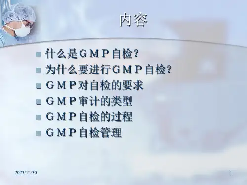 GMP培训自检概述课件