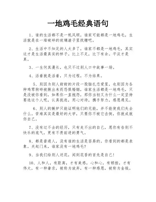 一地鸡毛经典语句