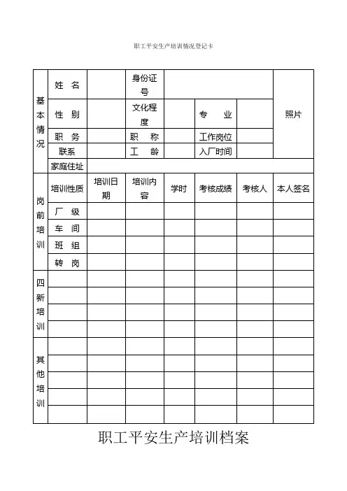 5安全培训教育的记录
