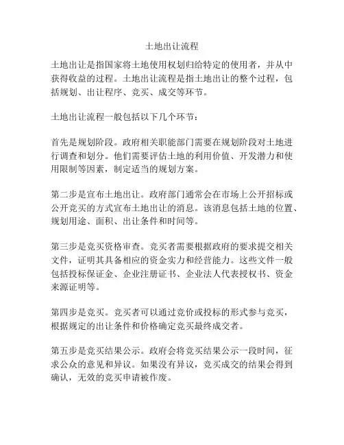 土地出让流程